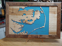 Outer Banks, North Carolina - Horizontal - laser cut wood map