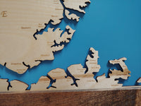 Outer Banks, North Carolina - Horizontal - laser cut wood map