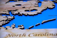 Outer Banks, North Carolina - Horizontal - laser cut wood map