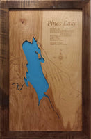 Pines Lake, New Jersey - laser cut wood map
