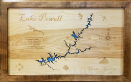 Lake Powell in Utah and Arizona - Laser Cut Wood Map