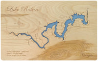 Lake Rabun, Georgia - Laser Cut Wood Map