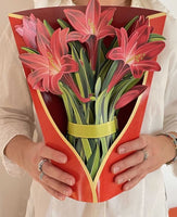 Red Amaryllis Paper Flower Bouquet