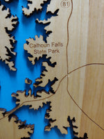 Lake Russell, Georgia - Laser Cut Wood Map