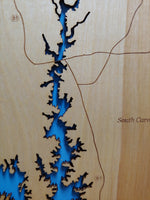 Lake Russell, Georgia - Laser Cut Wood Map
