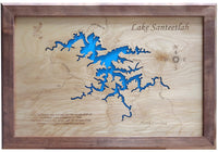 Lake Santeetlah, North Carolina - Laser Cut Wood Map
