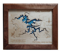 Lake Santeetlah, North Carolina - Laser Cut Wood Map