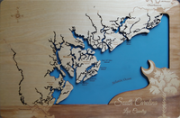 South Carolina Low Country - Laser Cut Wood Map