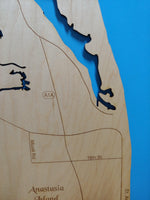 St Augustine, Florida - laser cut wood map