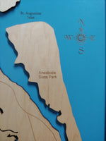 St Augustine, Florida - laser cut wood map