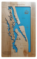 St Augustine, Florida - laser cut wood map