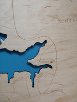 Lake Auman, North Carolina - Laser Cut Wood Map