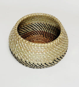 Pine Needle Bowl with Gold Medallion