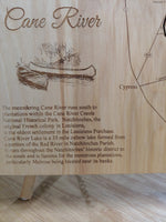 Cane River, Louisiana - Laser Cut Wood Map