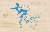 Cave Run Lake, Kentucky - Laser Cut Wood Map