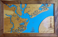 Charleston, South Carolina - Coastal Map - laser cut wood map