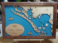 Estero Island, Florida - laser cut wood map