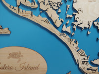 Estero Island, Florida - laser cut wood map