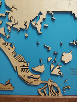 Estero Island, Florida - laser cut wood map