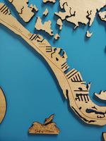 Estero Island, Florida - laser cut wood map