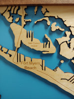 Estero Island, Florida - laser cut wood map