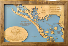 Estero Island, Florida - laser cut wood map