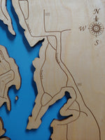 Lake Kiowa, Texas - Laser Cut Wood Map