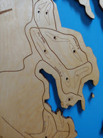 Lake Kiowa, Texas - Laser Cut Wood Map