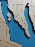 Lake Kiowa, Texas - Laser Cut Wood Map
