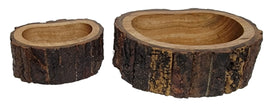 Live Edge Mango D Shaped Wooden Bowl Set