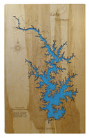 Lake Norman, North Carolina - Laser Cut Wood Map