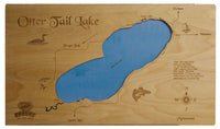 Otter Tail Lake, Minnesota - laser cut wood map