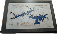 Greers Ferry Lake, Arkansas - Laser Cut Wood Map