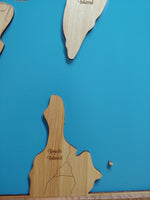 Round Pond and Muscongus Pond, Maine - laser cut wood map