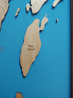 Round Pond and Muscongus Pond, Maine - laser cut wood map