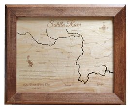 Satilla River, Georgia - laser cut wood map