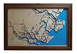 Savannah, Georgia - laser cut wood map