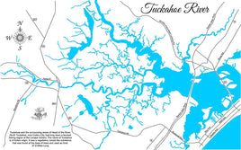 Tuckahoe River, New Jersey - laser cut wood map