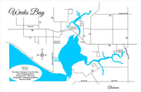 Weeks Bay, Alabama - Coastal Map - laser cut wood map