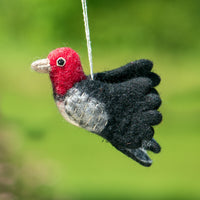 Woodpecker Felted Bird Ornament